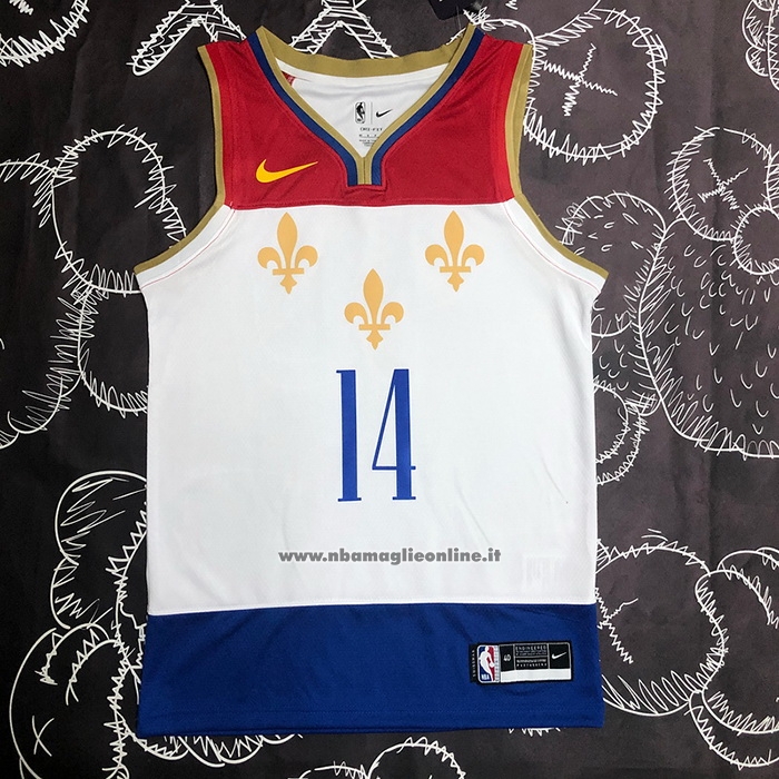 Maglia New Orleans Pelicans Brandon Ingram #14 Citta 2020-21 Bianco